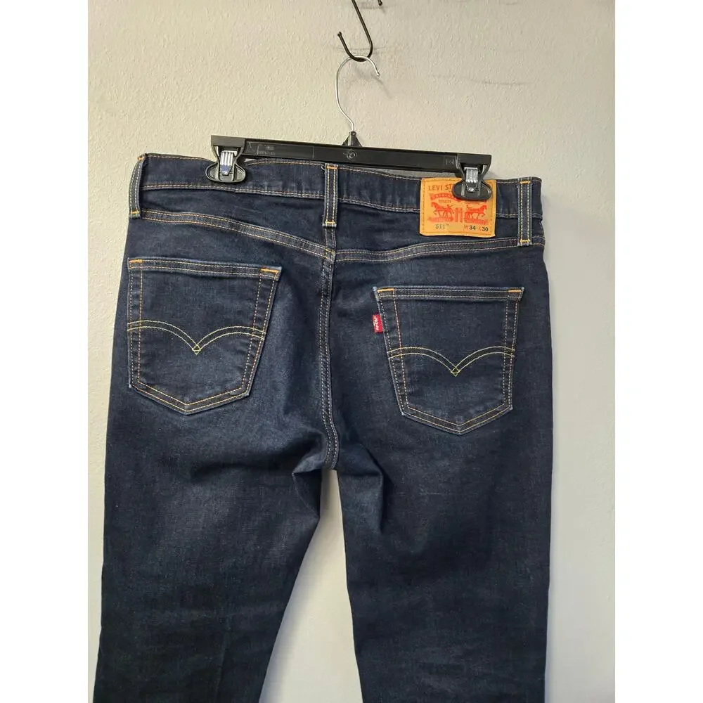 Levi’s‎ 511 Slim Fit Jeans Men W34 L30 Dark Wash Denim Straight Leg Stretch